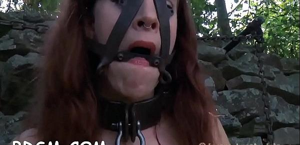  Beauty is tied upside down with her cookie thrashed